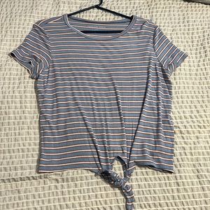 Striped cropped t-shirt, American eagle